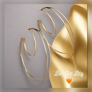 JENNIFER ZEUNER Authentic Cara Earrings in High-Shine Polish Gold Vermeil NWT